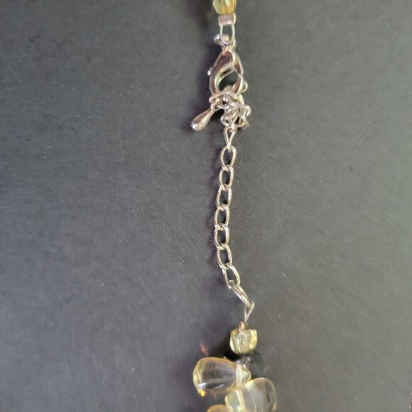 Handmade Multicolor Gemstone Bead Necklace W/ Citrine Lapis Lazuli & Green Jaspe - Picture 8 of 8